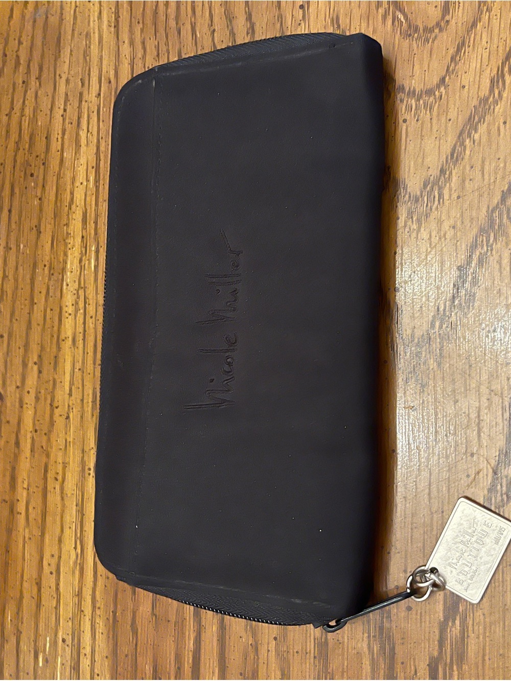 Nicole Miller Black Zip-Around Wallet